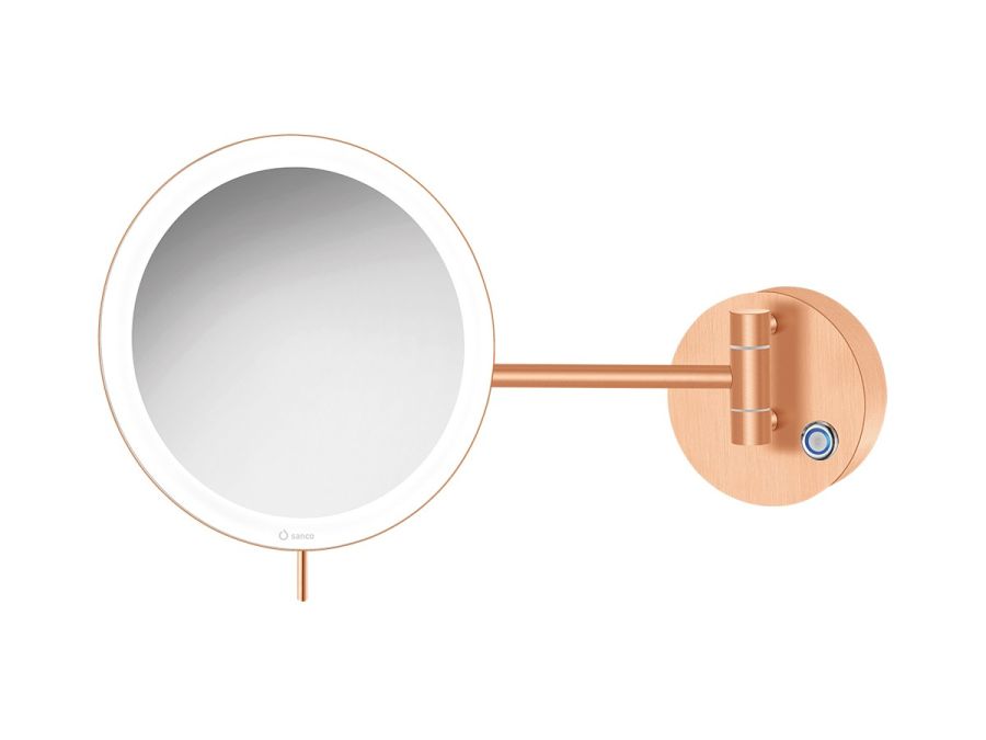 Καθρέπτης Μεγεθυντικός Ø20cm IP44 5w Led 12V  Μεγένθυση x3 Sanco Brushed Rose Gold 24K MRLED-705-AB6