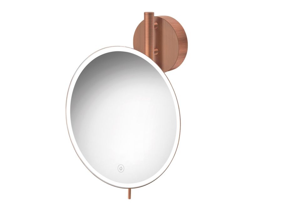 Καθρέπτης Μεγεθυντικός Led 5w IP44 Επιτοίχιος Ø25 εκ. Μεγέθυνση x5 Old Copper Mat Sanco Mirrors MRLED-764-M26