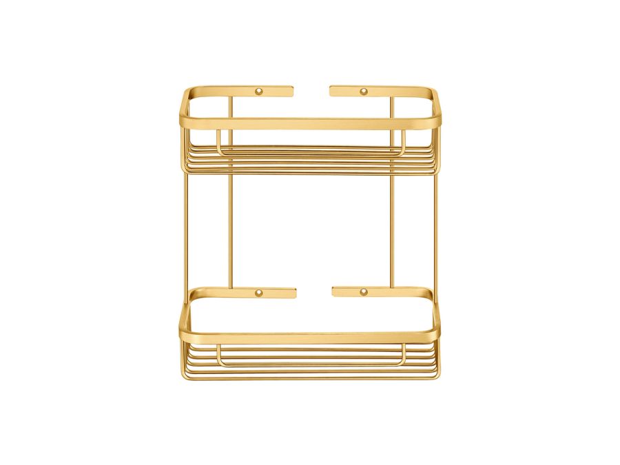Sanco Shower Baskets Διπλή παραλ/μη Θήκη PVD χρυσό ορείχαλκο βουρτσιστό 00004-PVD-02BR