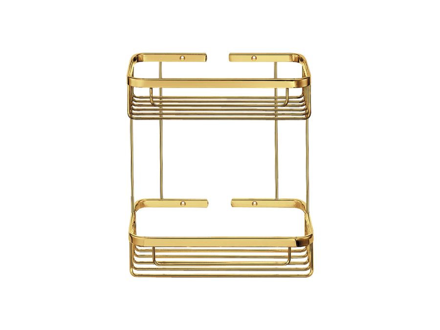 Sanco Shower Baskets Διπλή παραλ/μη Θήκη PVD χρυσό ορείχαλκο γυαλιστερό 00004-PVD-02PL