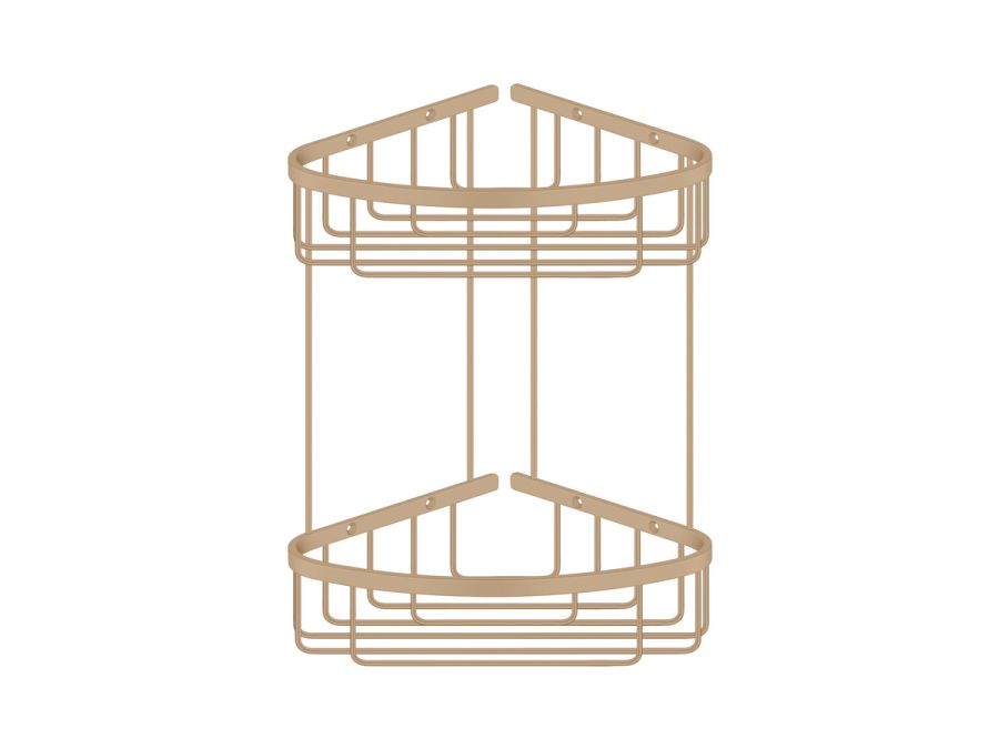 Sanco Shower Baskets Διπλή γωνιακή Θήκη Μόκα ματ 00009-M103