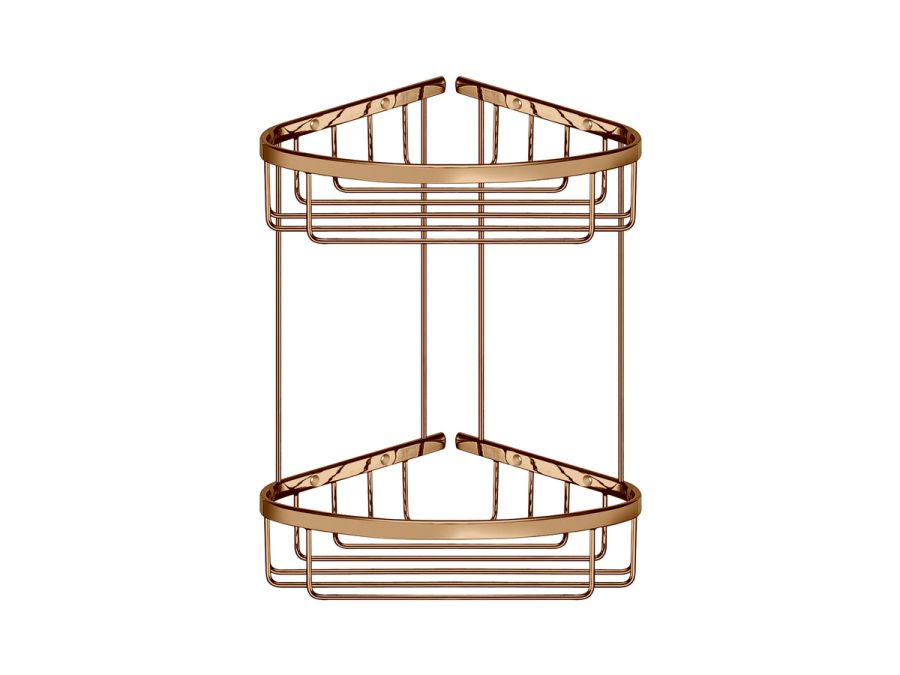 Sanco Shower Baskets Διπλή γωνιακή Θήκη PVD θερμό μπρονζέ γυαλιστερό 00009-PVD-01PL