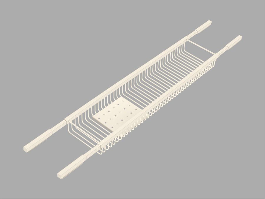 Sanco Shower Baskets Σπογγοθήκη Μπανιέρας Ρυθμιζόμενη Τετράγωνη Μπεζ ματ 00151-Μ102