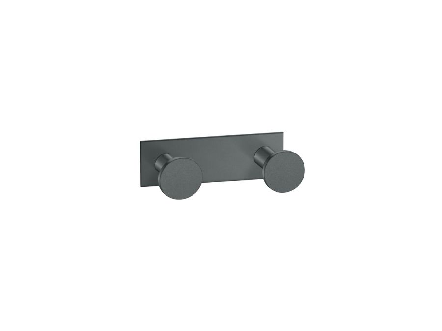 Sanco Bath Robe Hook & Door Stop Διπλό Άγκιστρο Ανθρακί ανάγλυφο 00682-Μ118