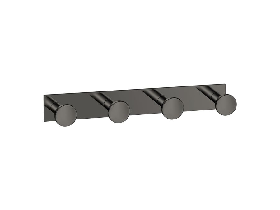 Sanco Bath Robe Hook & Door Stop Τετραπλό άγκιστρο PVD gun metal γυαλιστερό 00684-PVD-05PL