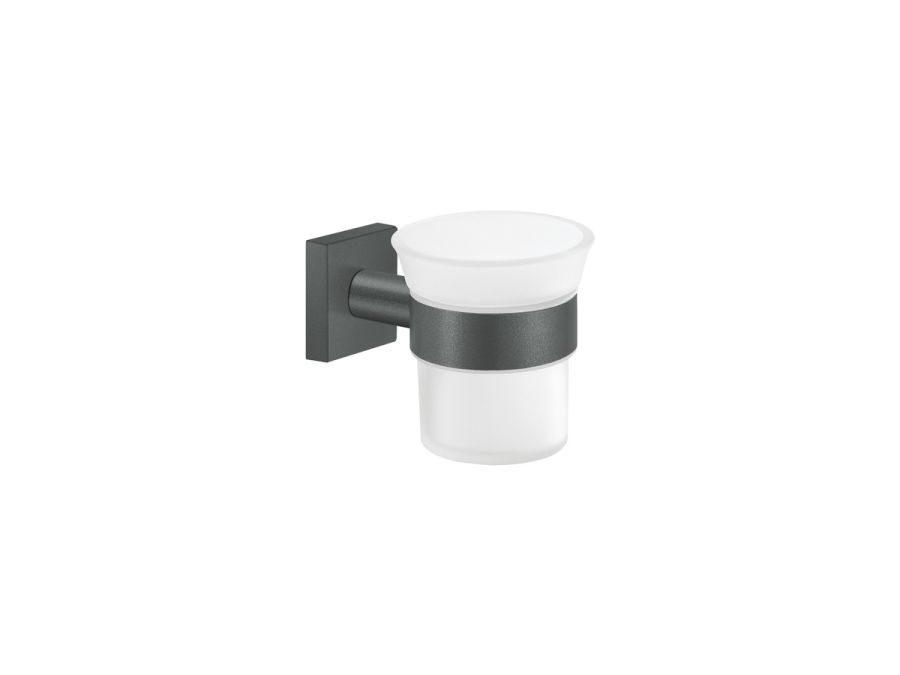 Sanco Iconic Glass Holder Ανθρακί ανάγλυφο 26701-Μ118