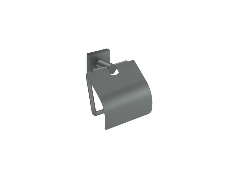 Sanco Iconic Toilet Roll Holder with cover Ανθρακί ανάγλυφο 26717-Μ118