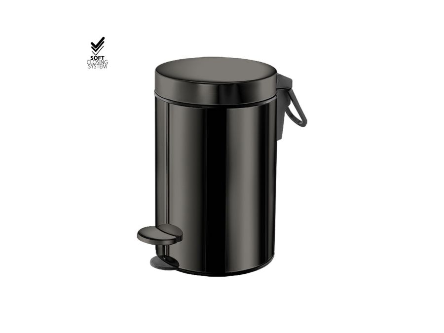 Sanco Waste Bins Χαρτοδοχείο 3 lt Soft Close (AISI 304) PVD gun metal γυαλιστερό 90603-PVD-05PL