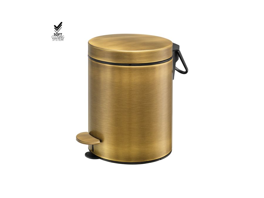 Sanco Waste Bins Χαρτοδοχείο 5 lt Soft Close (AISI 304) Μπρονζέ ματ 90605-Μ25