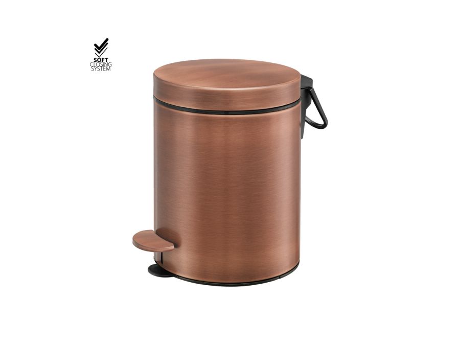 Sanco Waste Bins Χαρτοδοχείο 5 lt Soft Close (AISI 304) Χάλκινο ματ 90605-Μ26