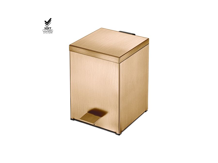 Sanco Waste Bins Χαρτοδοχείο 5lt PVD θερμό μπρονζέ βουρτσιστό 90677-PVD-01BR