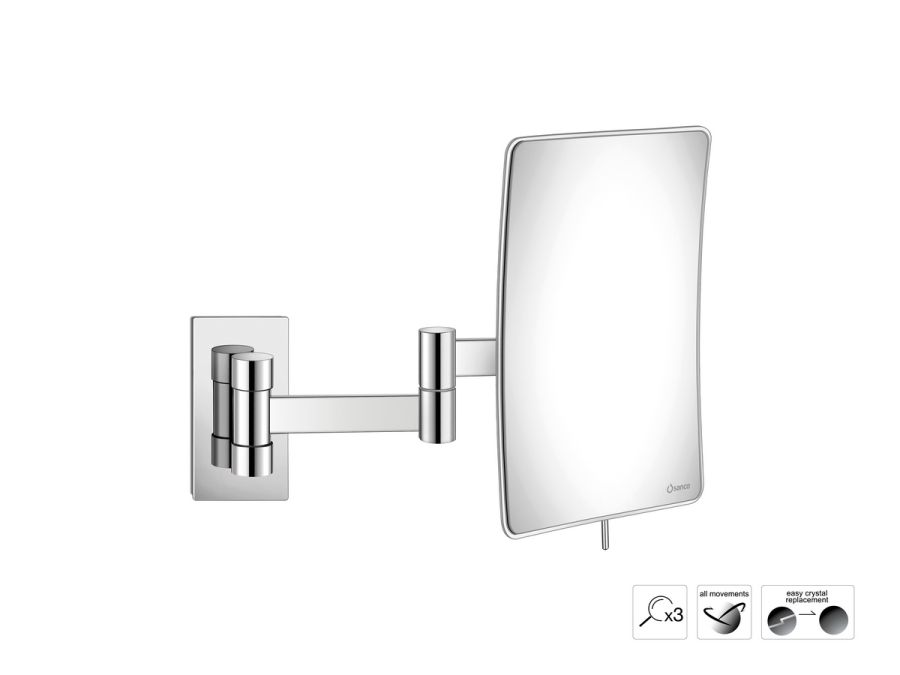 Sanco Cosmetic mirrors Μεγεθυντικός καθρέπτης x3 (Διπλό βραχίονα) Χρώμιο MR-301-Α03