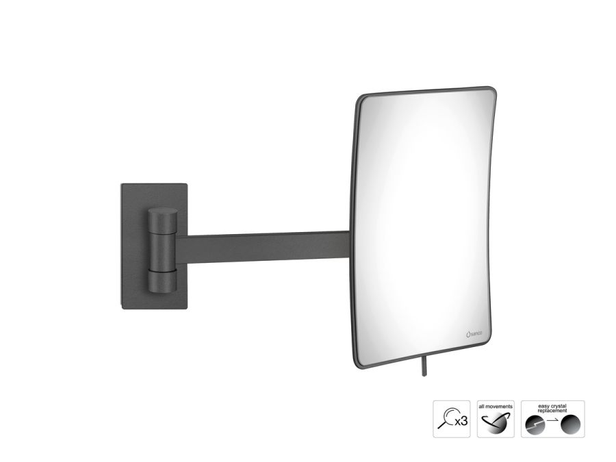 Sanco Cosmetic mirrors Μεγεθυντικός καθρέπτης x3 Σκούρο γραφίτη MR-305-122