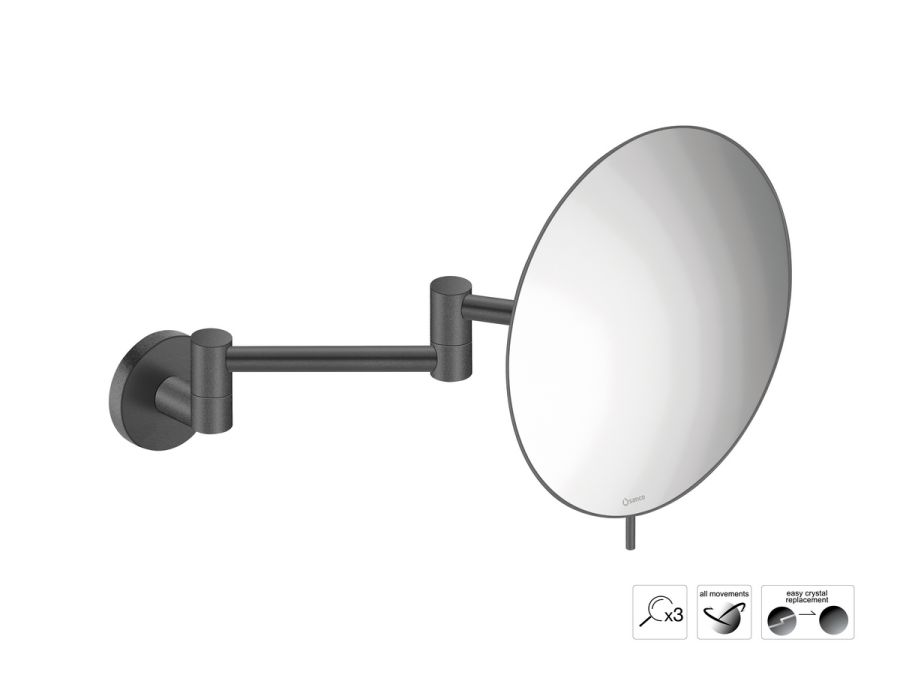 Sanco Cosmetic mirrors Μεγεθυντικός καθρέπτης x3 (Διπλό βραχίονα) Σκούρο γραφίτη MR-701-122