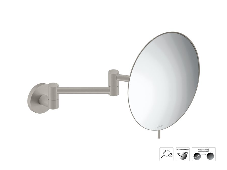 Sanco Cosmetic mirrors Μεγεθυντικός καθρέπτης x3 (Διπλό βραχίονα) Γκρι τσιμέντου ματ MR-701-M104