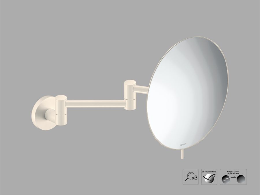 Sanco Cosmetic mirrors Μεγεθυντικός καθρέπτης x3 (Διπλό βραχίονα) Μπεζ ματ MR-701-Μ102
