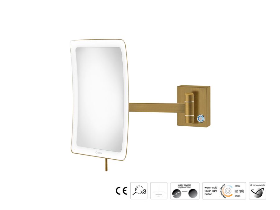 Sanco LED Cosmetic mirrors Μεγεθυντικός καθρέπτης x3 με LED Μπρονζέ ματ MRLED-305-Μ25