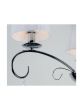 KQ 9007-5 FLAREN NICKEL PENDANT CRYSTALS & WHITE SHADES HOMELIGHTING 77-8196