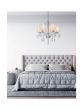 KQ 9007-5 FLAREN NICKEL PENDANT CRYSTALS & WHITE SHADES HOMELIGHTING 77-8196