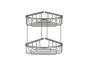 Sanco Shower Baskets Διπλή γωνιακή Θήκη PVD gun metal βουρτσιστό 00009-PVD-05BR