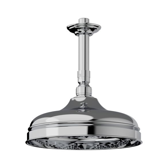 Horus Ascott Classic Collection - Anti-scale Nozzles Shower Head Diam. 220 Mm with Arm - Ceiling Installation - Matt Nickel 00.510-NM