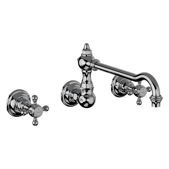 Horus Julia Victoria Julia Victoria Classic Collection - Concealed 3 Hole Wall Mounted Kitchen Mixer / No Waste - Chrome 01.164-CH