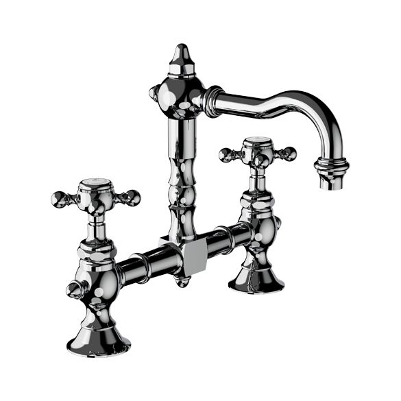 Horus Julia Victoria Julia Victoria Classic Collection - 2 Hole Basin Mixer with Waste - Matt Nickel 01.207-NM