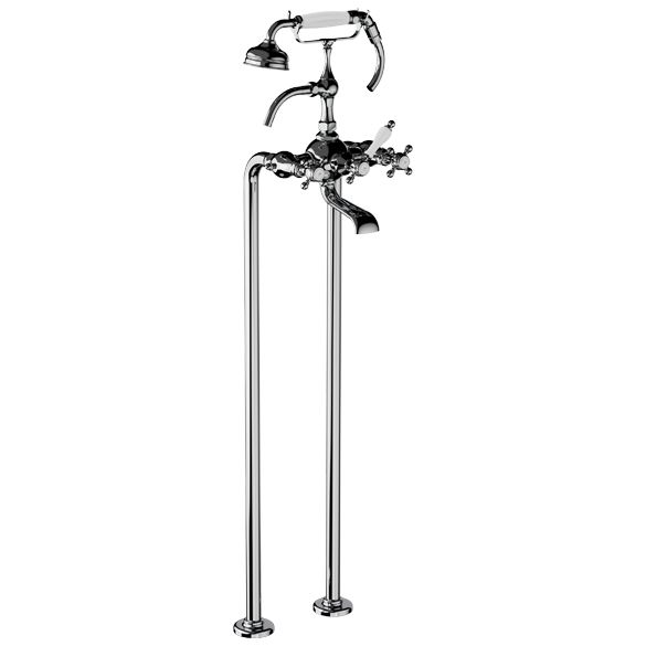 Horus Julia Victoria Julia Victoria Classic Collection - Complete Mixer + Pipes for Free Standing Bath - Chrome 01.498-CH