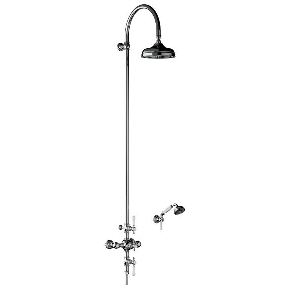 Horus Julia Victoria Julia Victoria Classic Collection - Complete Thermostatic Wall Shower Mixer - Chrome 01.744-CH