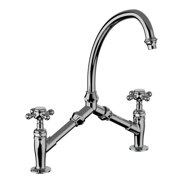 Horus Éloise Classic Collection - 2-hole Kitchen Mixer / Adjustable Centers / No Waste - Matt Nickel 02.121-NM