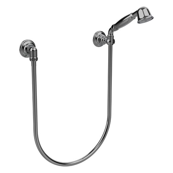 Horus Elsa Softness and Shyness Elsa Classic Collection - Wall Shower Set with Wall Hook, Flexible Hose and Handspray - Polished Nickel 04.589-NB