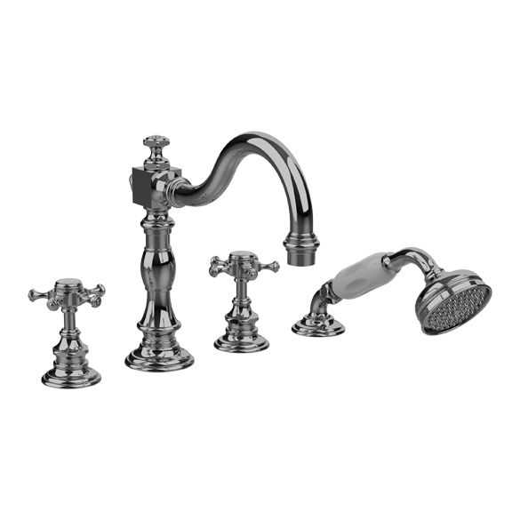 Horus Anthea Classic Collection - 4 Hole Deck Bath / Shower Set - Polished Nickel 06.466-NB