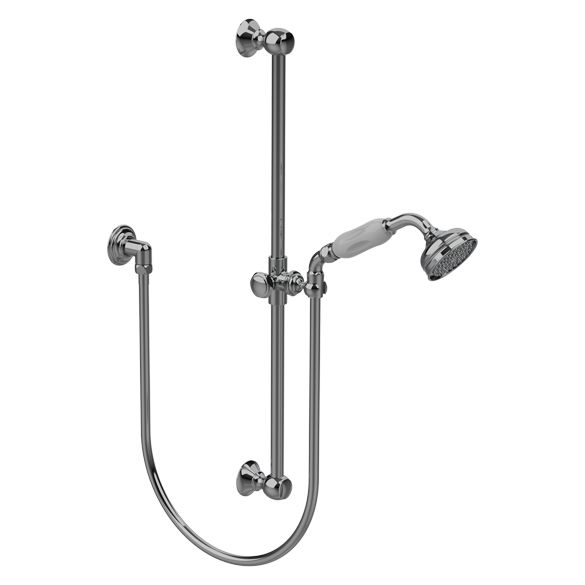 Horus Anthea Classic Collection - Wall Shower Set with Rail, Flexible Hose and Handspray - Matt Nickel 06.532-NM