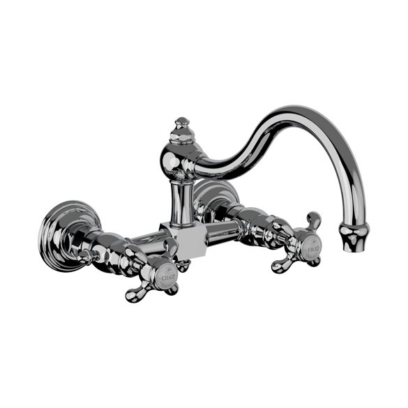 Horus Montmartre Classic Collection - 2 Hole Wall Mounted Kitchen Mixer / No Waste - Matt Nickel 07.102-NM