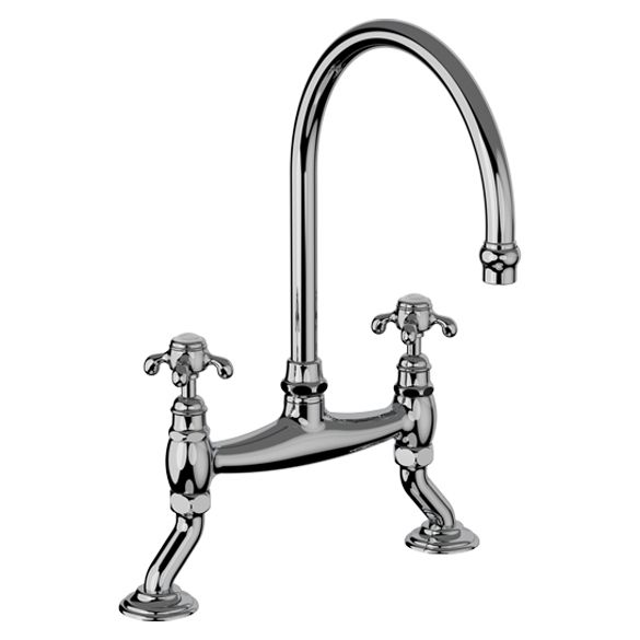 Horus Montmartre Classic Collection - 2-hole Kitchen Mixer / No Waste - Polished Nickel 07.141-NB