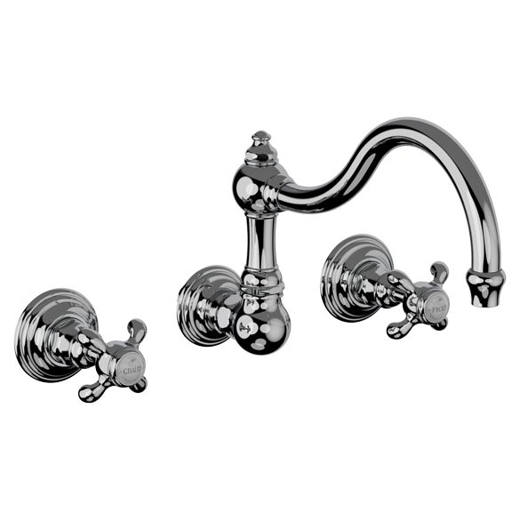 Horus Montmartre Classic Collection - Concealed 3 Hole Wall Mounted Kitchen Mixer / No Waste - Matt Nickel 07.164-NM