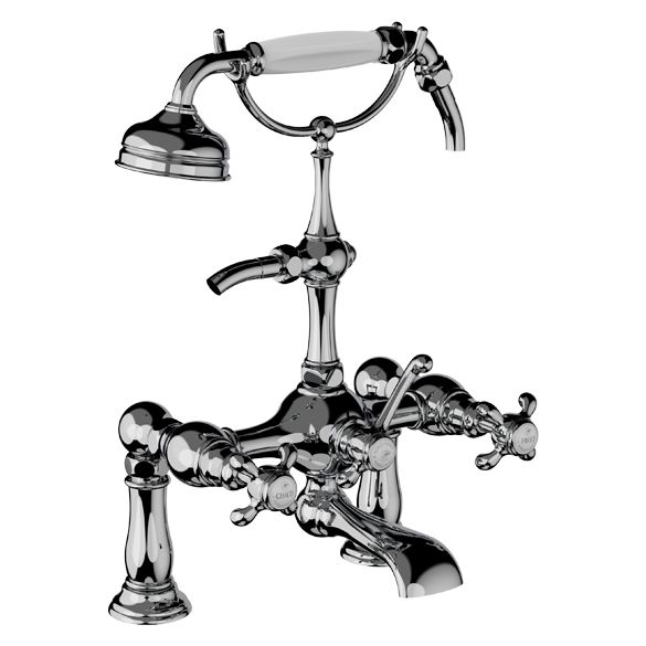 Horus Montmartre Classic Collection - Complete Deck Bath / Shower Mixer / Medium Height Cradle - Chrome 07.435-CH