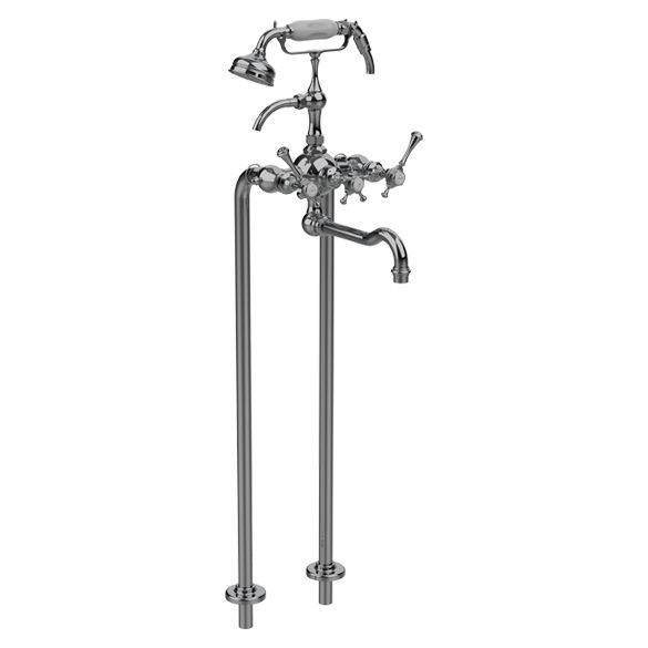 Horus Anthea Classic Collection - Complete Mixer + Pipes for Free Standing Bath - Matt Nickel 10.498-NM