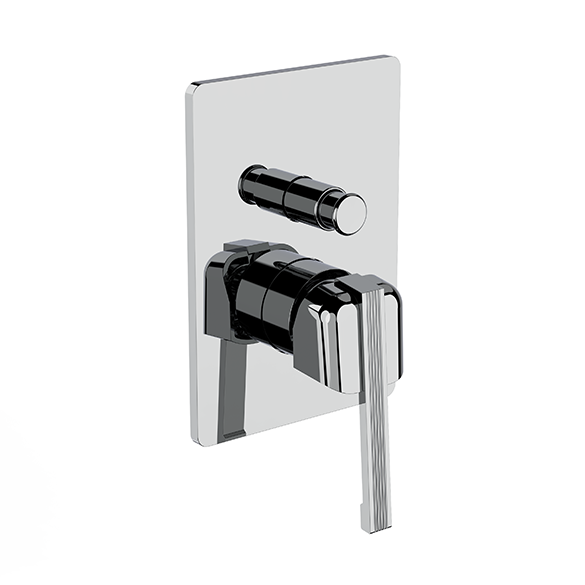 Horus Zéphyr Classic Collection - Concealed Wall Mounted Manual Mixing Shower Valve with Diverter - 2 Outlets - Matt Black 16.701-NO