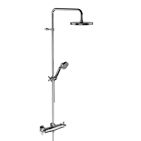 Horus Zéphyr Classic Collection - Complete Exposed Thermostatic Wall Shower Set - Ice White 16.797-BI
