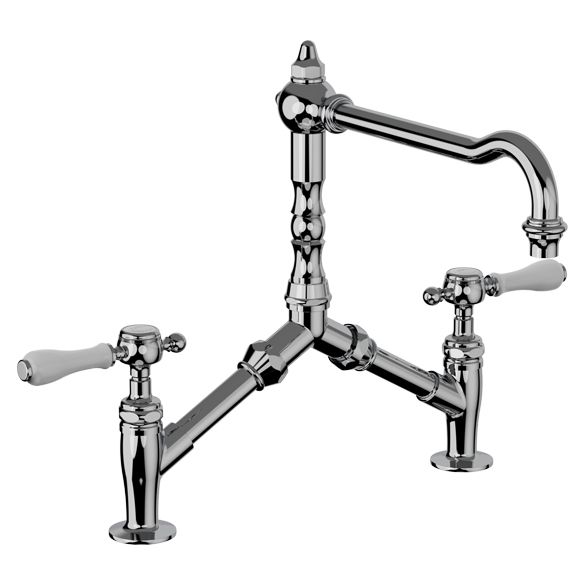 Horus Julia Victoria Julia Victoria Classic Collection - 2-hole Kitchen Mixer / Adjustable Centers / No Waste - Matt Nickel 19.121-NM