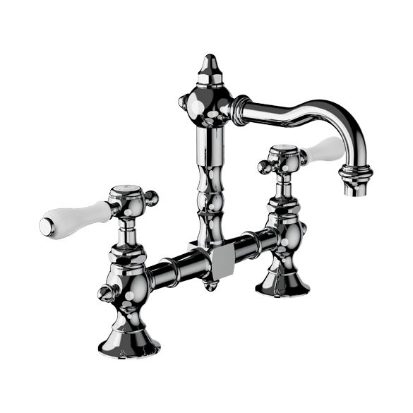 Horus Julia Victoria Julia Victoria Classic Collection - 2 Hole Basin Mixer with Waste - Polished Nickel 19.207-NB