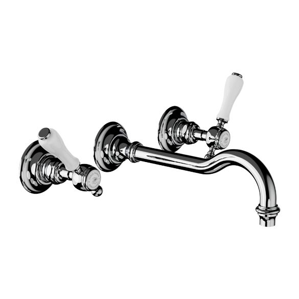 Horus Julia Victoria Julia Victoria Classic Collection - Wall Mounted 3 Hole Basin Set for Splashback - Chrome 19.273-CH