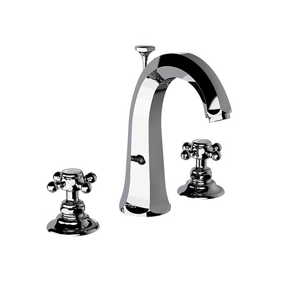 Horus Ascott Classic Collection - 3 Hole Basin Set High Spout with Pop-up Waste, Flexible Hoses - Matt Nickel 20.261-NM