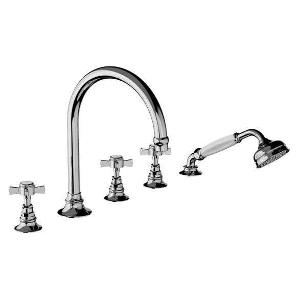 Horus Coventry Classic Collection - 5 Hole Deck Bath / Shower Set - Polished Nickel 28.467-NB