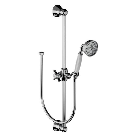 Horus Coventry Classic Collection - Wall Shower Set with Handspray, Flexible, Brass Rail - Polished Nickel 28.542-NB