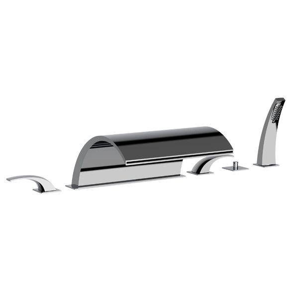 Horus Nouvelle Vague “part of Contemporary Collection - 6 Hole Deck Mounted Bath/shower Set - Satin Brass 40.468-LS