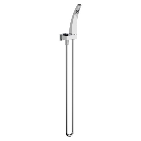 Horus Nouvelle Vague “part of Contemporary Collection - Inlet Wall Mounted Handshower Hook with Flexible Hose and Handshower - Satin Brass 40.590-LS