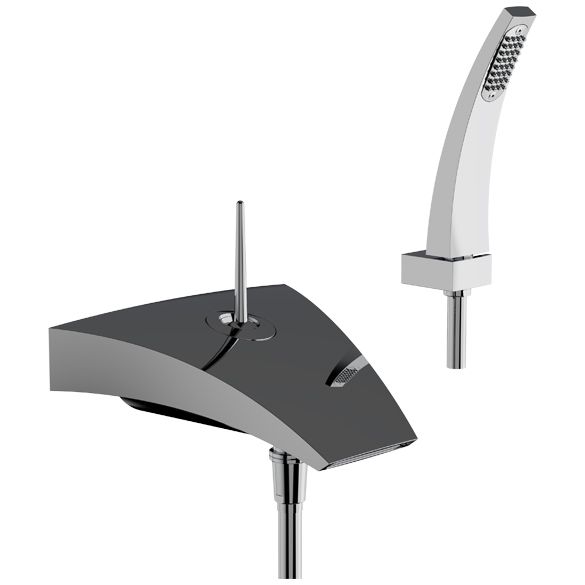 Horus Nouvelle Vague “part of Contemporary Collection - Wall Mounted Bath/shower Mixer - Black Chrome 40.714-NC