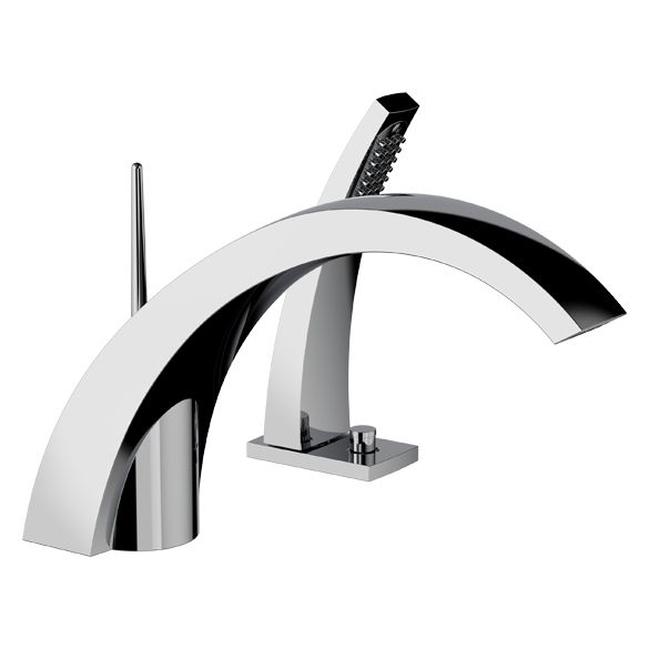 Horus Nouvelle Vague “part of Contemporary Collection - Deck Mounted Bath/shower Mixer - Satin Brass 40.766-LS